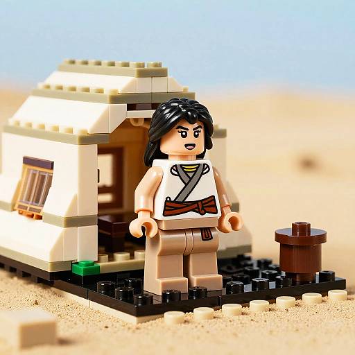 Realistic LEGO Katara in Gobi Desert