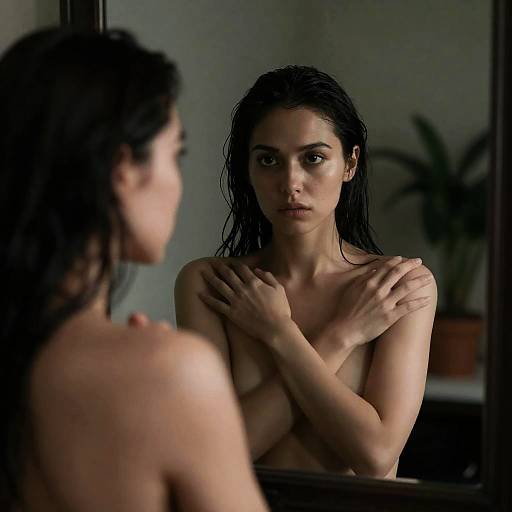 Somber Reflection of a Woman