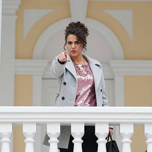 Elegant Woman Posing with Intensity