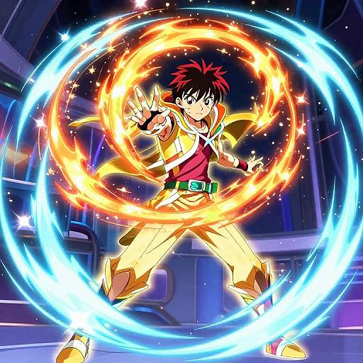 Vibrant Anime Transformation Scene