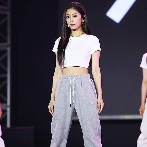 Woman on Stage Rap Festival Outfit