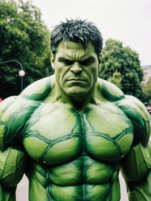 Man in Hulk Costume Outdoor Portrait