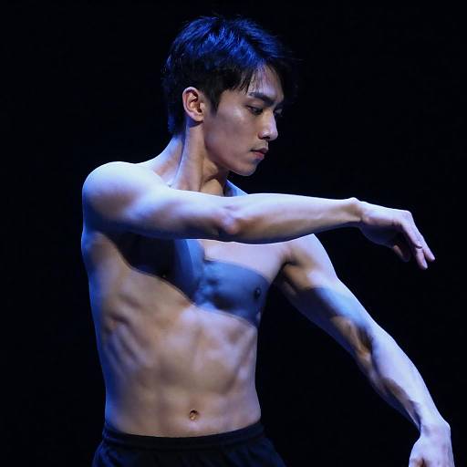 Shirtless Male Dancer in Blue Light