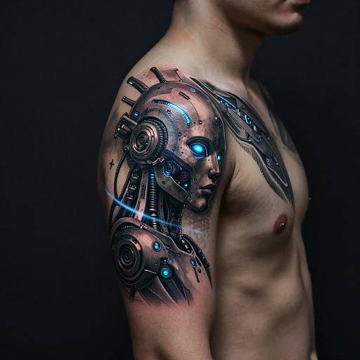 Futuristic Biomechanical Cyberpunk Tattoo