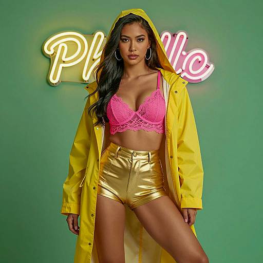 Stylish Neon Hip Hop Fashion Shoot