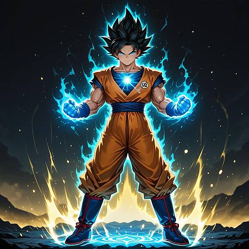 Super Saiyan Goku Night Training Scene