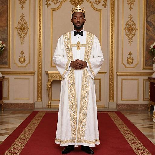 Regal Black Man on Red Carpet