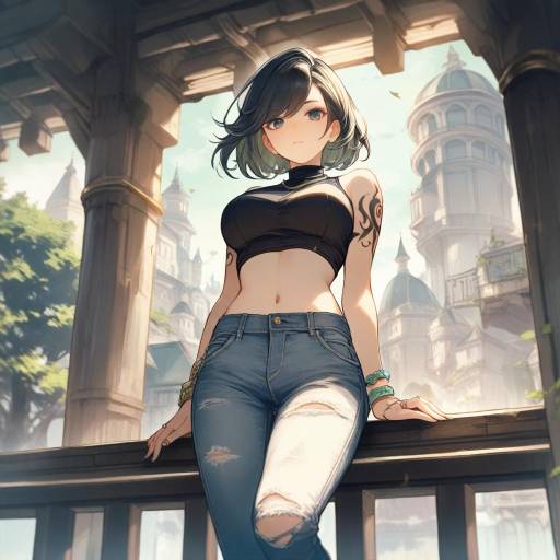 Stylish Solo Girl in Urban Setting