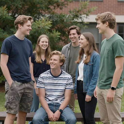 Joyful Gathering of Young Adults Outdoors