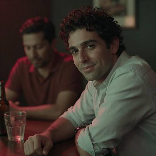 Charming Evening at a Dimly Lit Bar