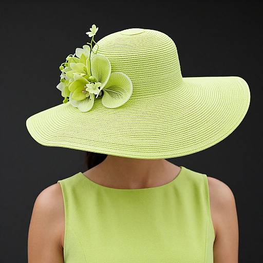 Elegant Woman in Lime Green Hat