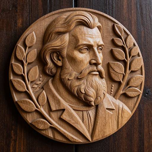 Bearded Man Wood Carving Art