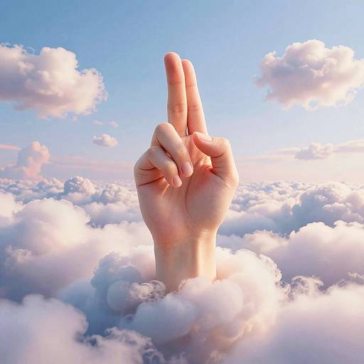 Surreal Hand with Crossed Fingers