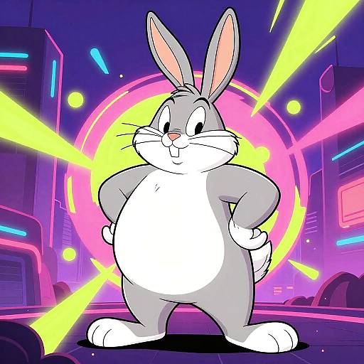 Curvy Lola Bunny Neon Cartoon