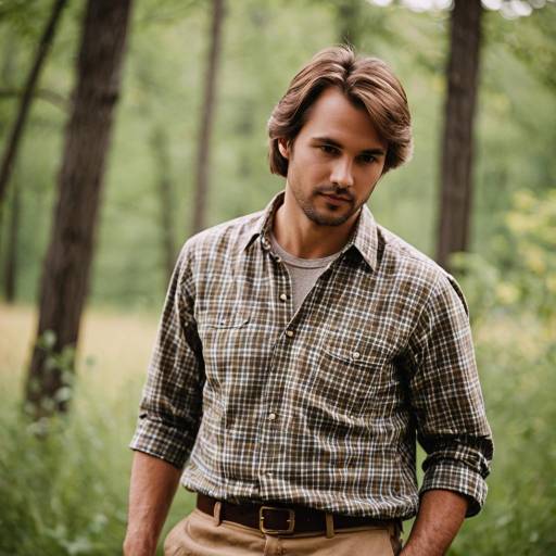 Man in Plaid Shirt Outdoors