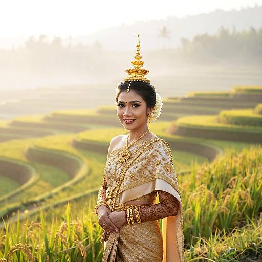 Regal Thai Bride, Dawn Rice Terraces