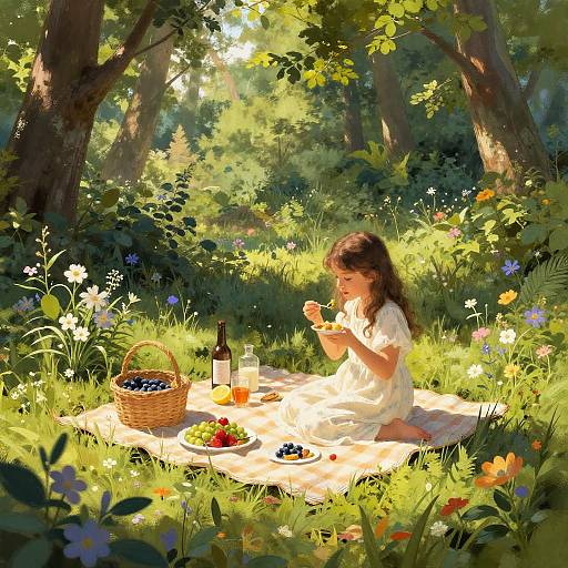 Enchanted Forest Picnic Scene