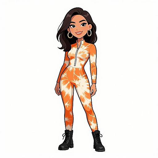 Smiling Woman in Tie-Dye Bodysuit