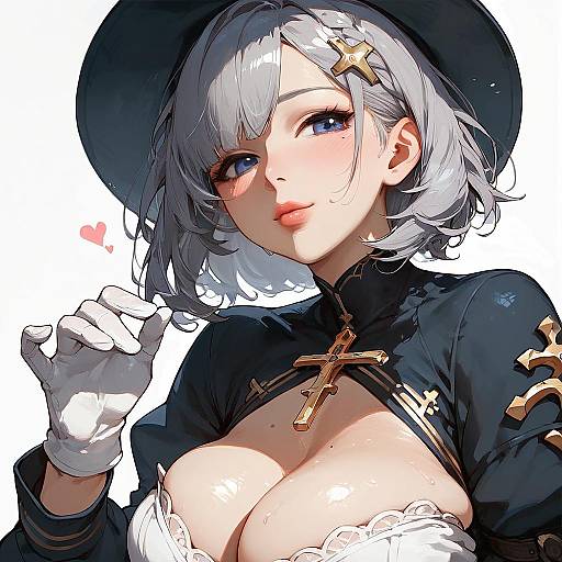 Elegant Portrait of Blushing Woman