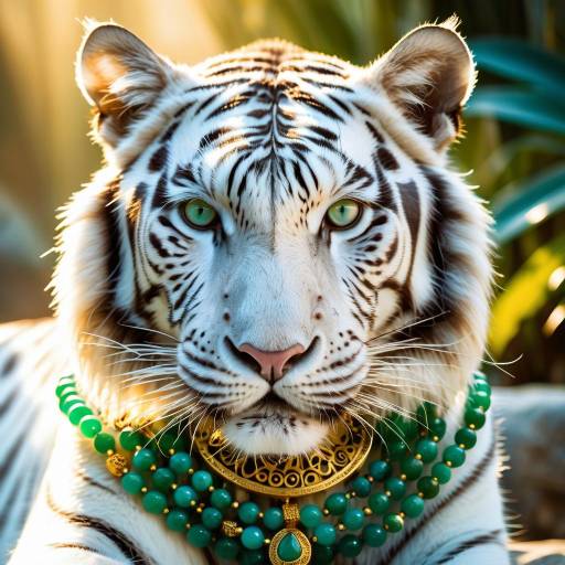 Dreamy White Tiger in Ethereal Lighting Dreamy White Tiger in Ethereal Lighting