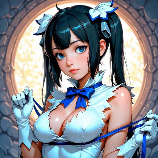 Hestia Danmachi Girl with Twintails