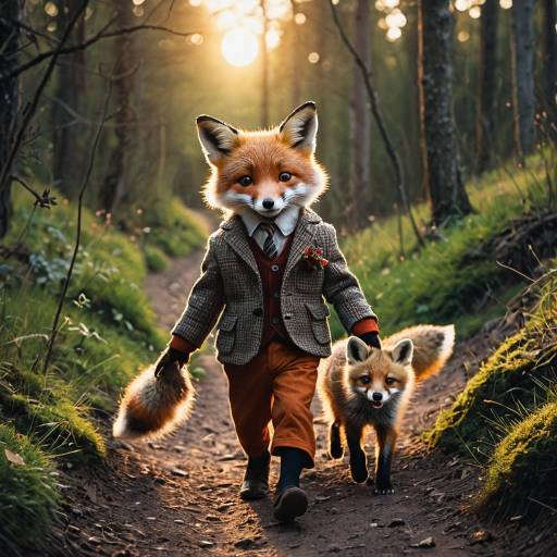 Whimsical Fox Adventure at Sunset Whimsical Fox Adventure at Sunset