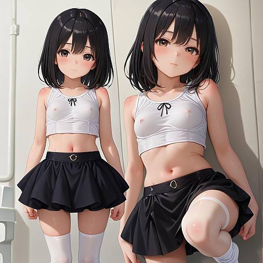 Gothic Anime Girl Full Body Portrait