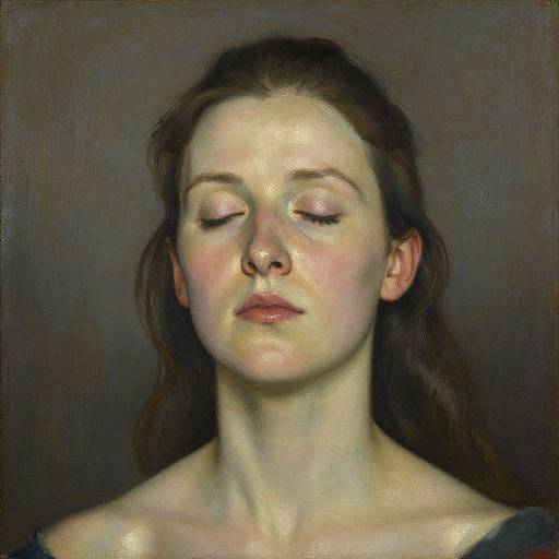 Serene Portrait of Woman with Eyes Closed