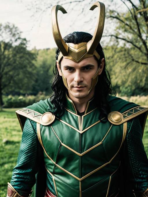 Man in Loki Classic Costume Outdoors