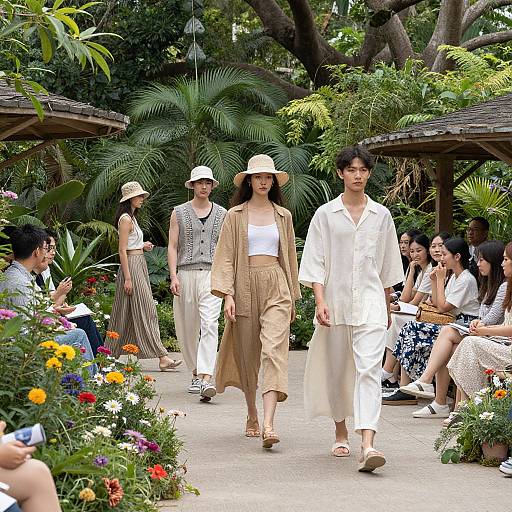 Eco-Friendly Fashion Runway in Garden