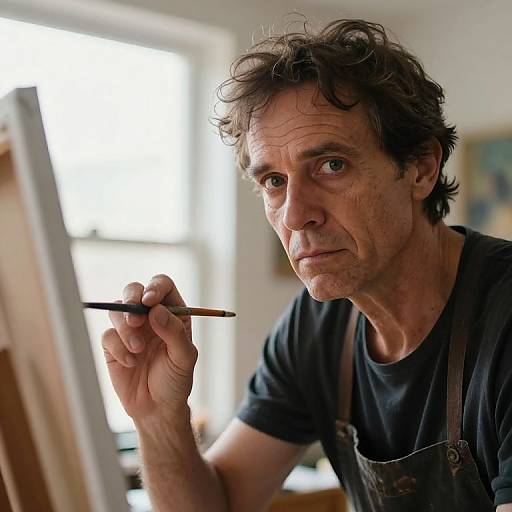 Artist's Intense Creative Portrait