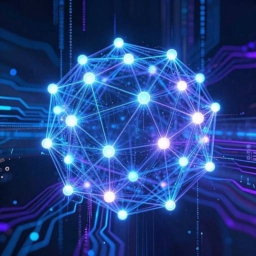 Futuristic Glowing Network Visualization