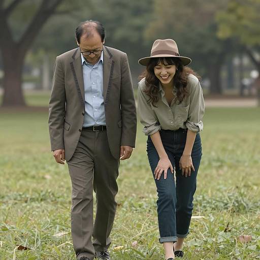 Casual Encounter in a Sunny Park