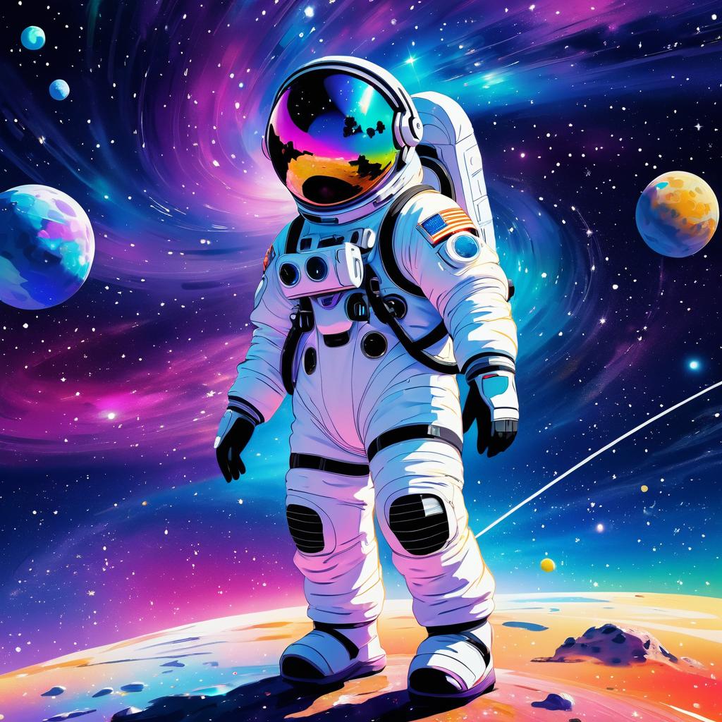 Vibrant Astronaut on an Alien Planet