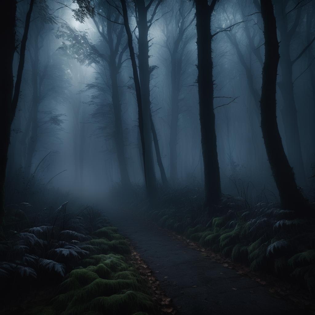 Mysterious Fog-Covered Forest Ambiance