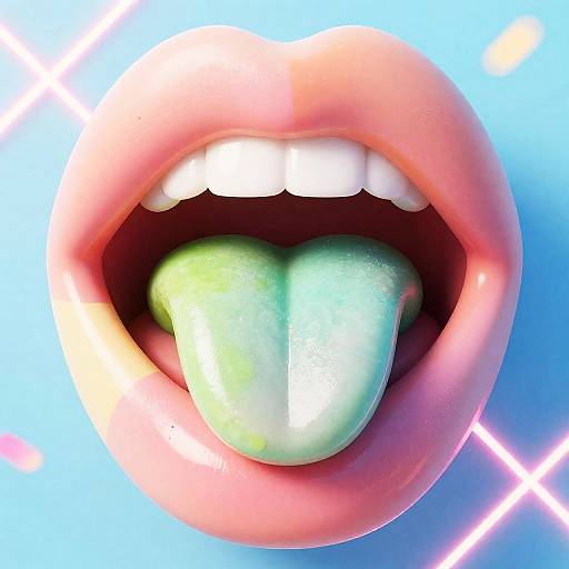3D Rendering of Glossy Lips with Dual-Tone Candy Sheen