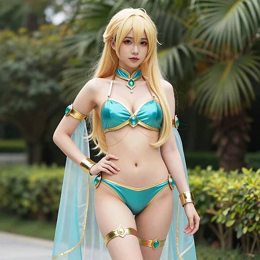 Asian Woman in Fantasy Bikini Cosplay