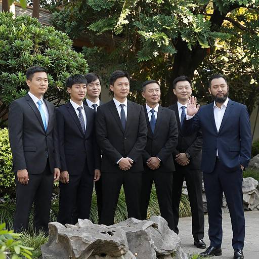 Formal Portrait in Lush Garden Setting