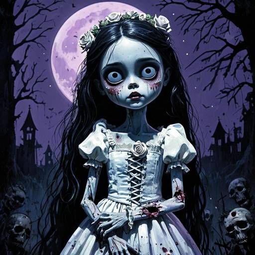 Eerie Zombie Child in Corpse Bride Style