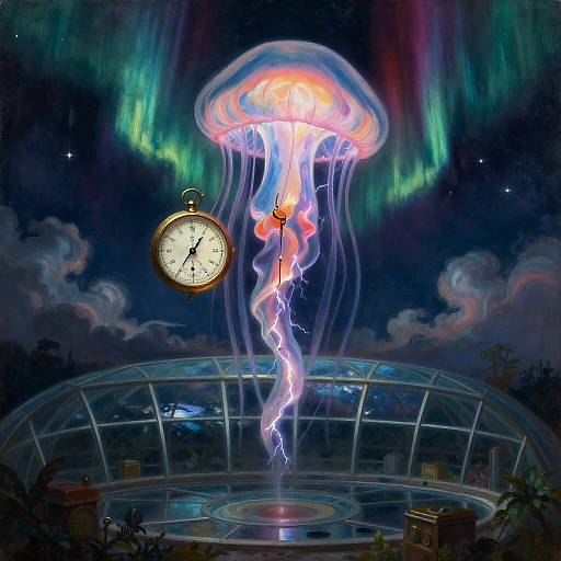 Prismatic Jellyfish Colossus in Lunar Greenhouse