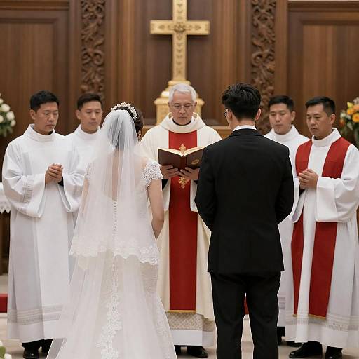 Elegant Wedding Ceremony with Clergy
