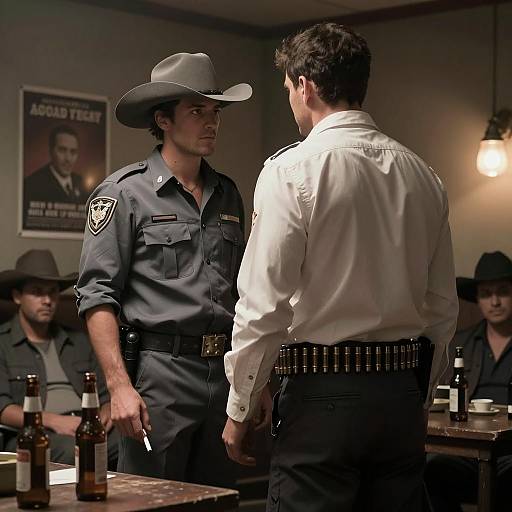 Mysterious Encounter in a Dim Room