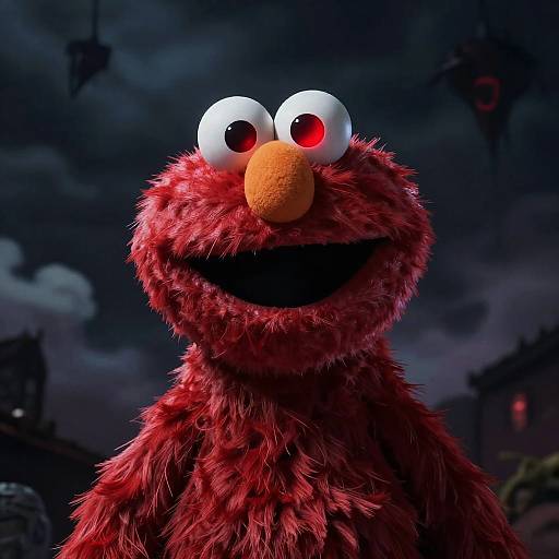 Twisted Nightmarish Elmo Portrait