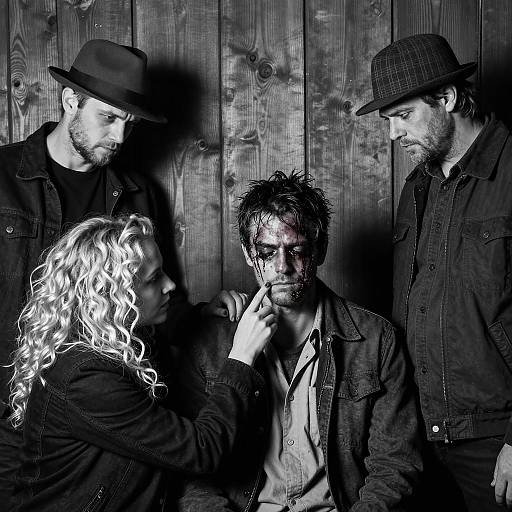 Dramatic Black and White Group Portrait