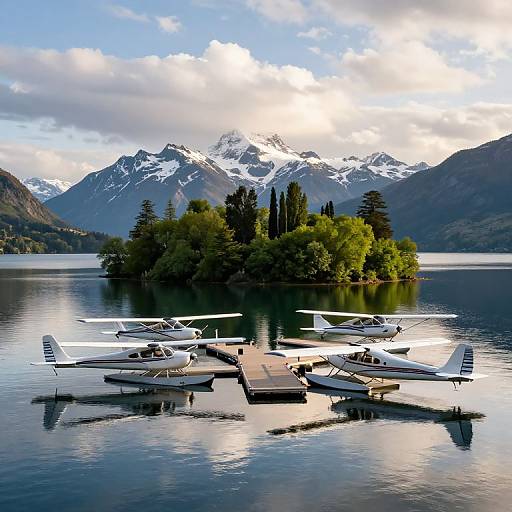 Serene Lakeside Floatplane Landscape