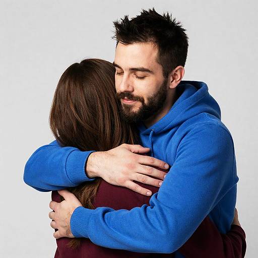 Intimate Embrace in Bright Attire