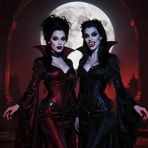 Elvira and Morticia Vampire Transformation