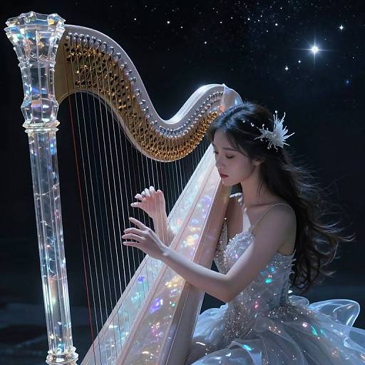 Ethereal Celestial Musician Portrait