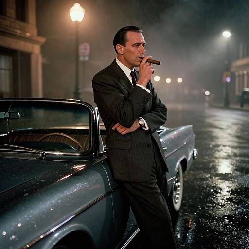 1960s Gangster Film Noir Scene