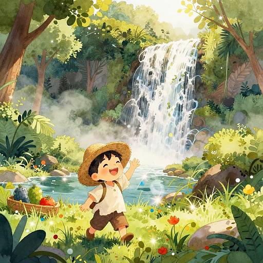 Whimsical Watercolor Valley Harvest